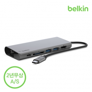 [벨킨공식수입원] USB 3.1 C타입 멀티 허브 노트북 도킹스테이션 F4U092bt (USB 이더넷 HDMI 프로젝터 SD 변환 독)